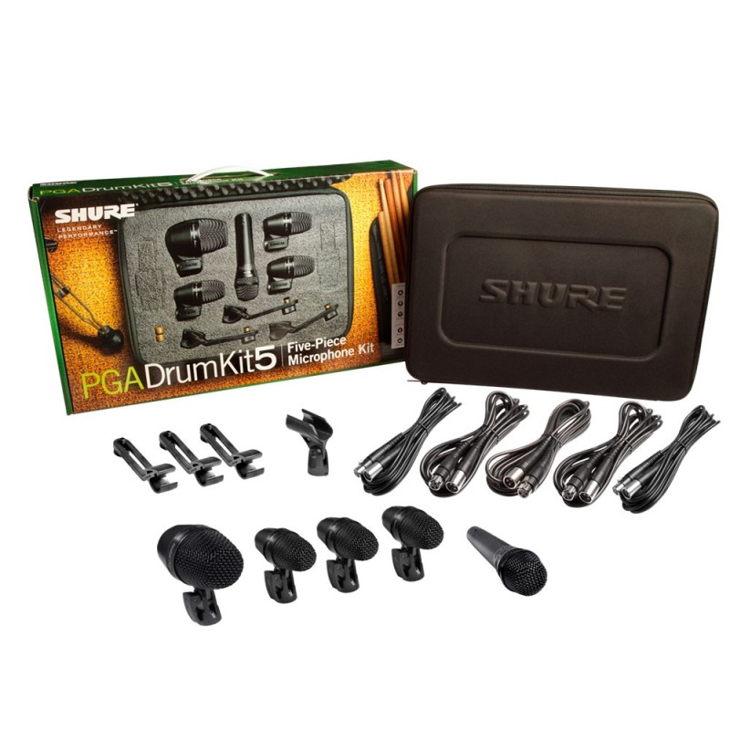 Shure PGADRUMKIT5 Kit de Batería de 5 micrófonos