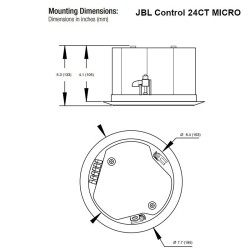 JBL Control 24CT MICRO Altavoz de techo de 4.5" 70/100V