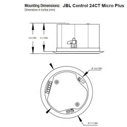 JBL C24CT Micro Plus Altavoz de Techo Ambiental de 4.5" 25W